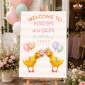 Little Ducklings Girl Birthday Welcome Sign Editable Template | 24 x 36 Editable Sign