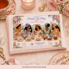 African American Bridal Tea Party Invitation |  Editable Template