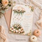 A Little Pumpkin Floral Baby Shower Invitation |  Editable Template