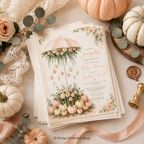 A Little Pumpkin Floral Baby Shower Invitation |  Editable Template
