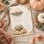 A Little Pumpkin Floral Baby Shower Invitation |  Editable Template