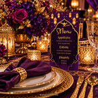 Arabian Nights Invitation  |  Purple & Gold Aladdin Party| Editable Template