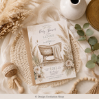 Boho Pampas Grass Baby Shower Invitation |  Editable Template