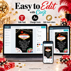 Casino Night Birthday Invitation | Las Vegas Casino | Editable Template