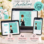 Breakfast at Tiffany’s Bridal Shower Invitation Brunette | Editable Template