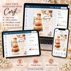 Love Is Brewing Bridal Shower Invitation | Coffee & Cake |  Editable Template
