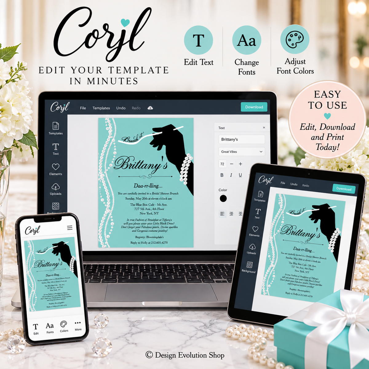 Breakfast at Tiffany’s Brunch Invitation | Editable Template