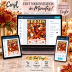 Friendsgiving Invitation | Fabulous Turkey Ladies Thanksgiving Dinner Party | Editable Template