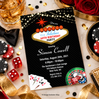 Casino Night Birthday Invitation | Las Vegas Casino | Editable Template
