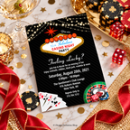 Casino Night Party Invitation | Las Vegas Casino | Editable Template