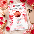 Reservation Adult Birthday Dinner Party Invitation | Editable Template