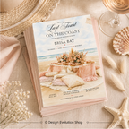 Last Toast on the Coast Bachelorette Pink Invitation |  Editable Template