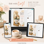 Love is Brewing Coffee Bridal Shower Invitation |  Editable Template