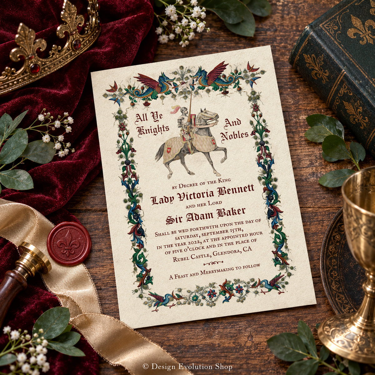 Medieval Knight Wedding Invitation | Editable Template