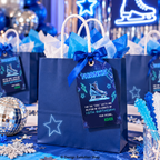 Neon Ice Skating Birthday Party Favor Tag | Editable Template