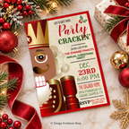 African American Nutcracker Christmas Party Invitation  |  Holiday Party Invite | Editable Template