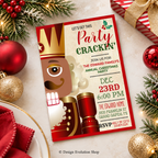 African American Nutcracker Christmas Party Invitation  |  Holiday Party Invite | Editable Template