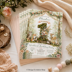 Woodland Boho First Birthday Invitation |  Editable Template