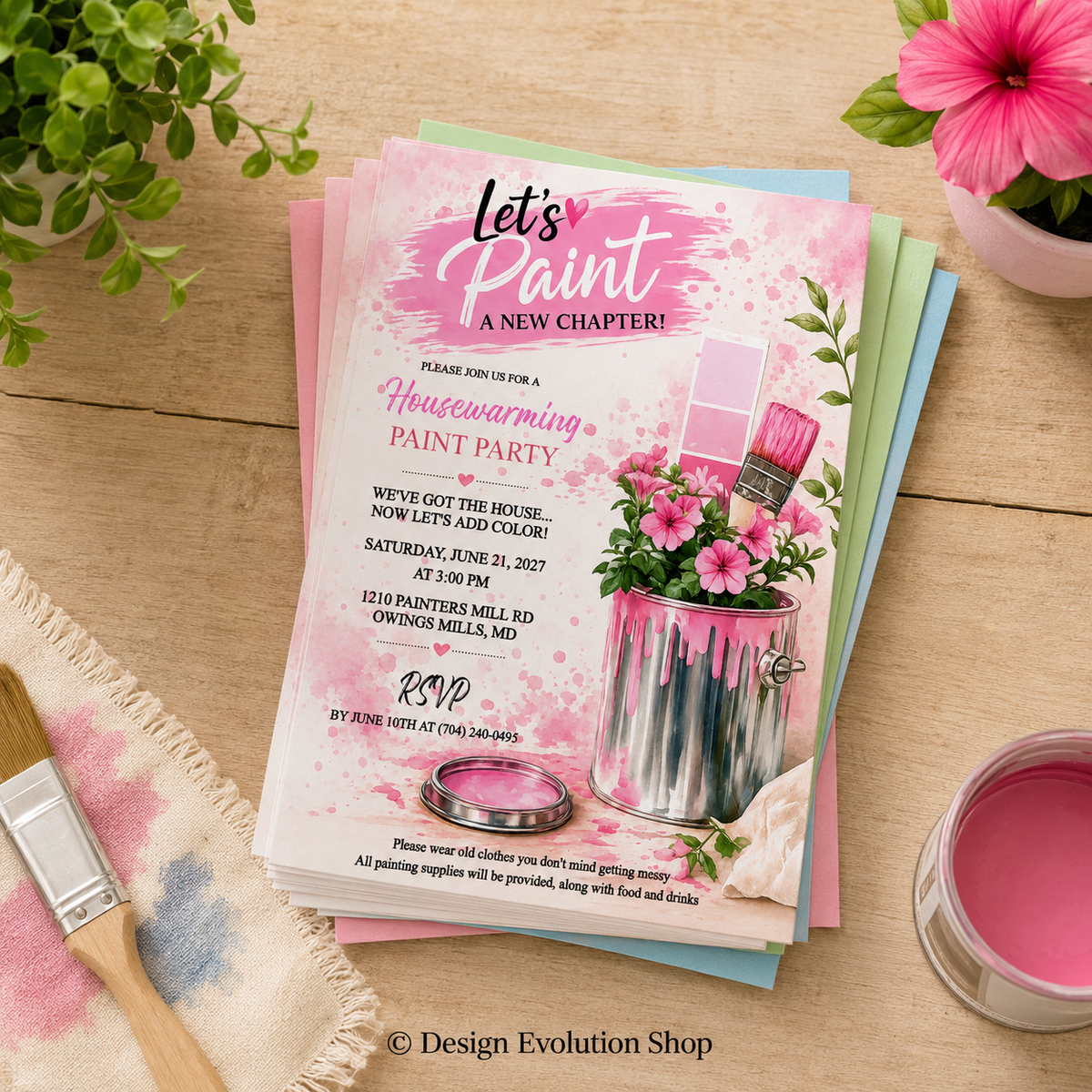 Paint a New Chapter Housewarming Invitation |  Editable Template