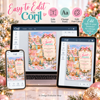 Pink Gingerbread House Sweet Holiday Celebration Invitation | Editable Template