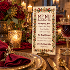 Medieval Menu | Royal Feast Renaissance Red | Editable Template