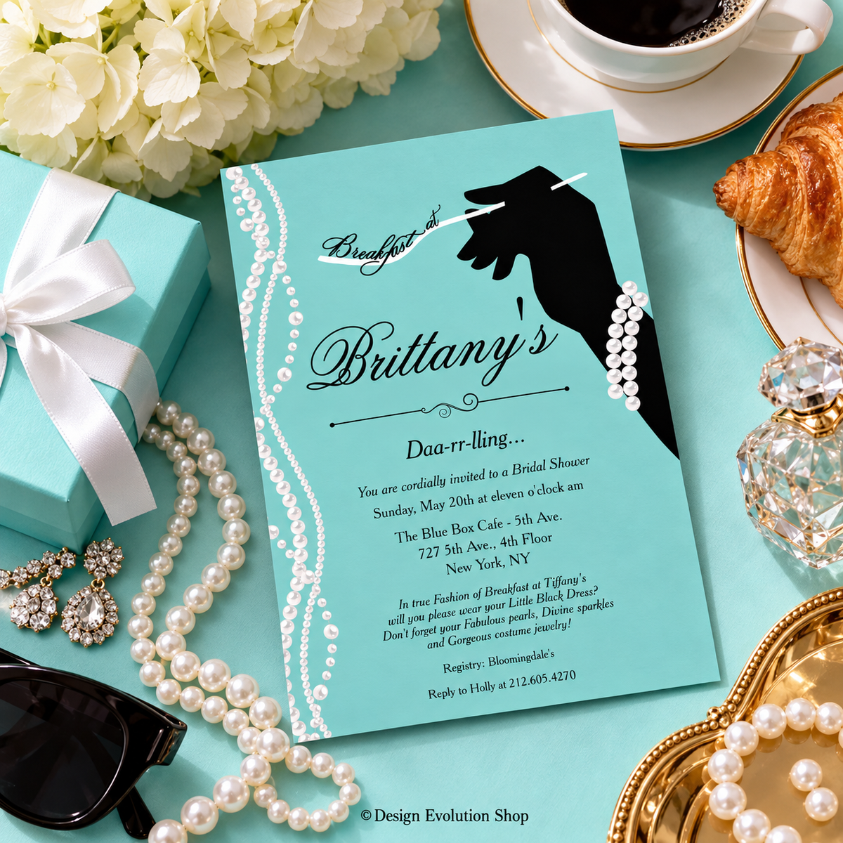 Breakfast at Tiffany’s Black Glove Invitation | Editable Template