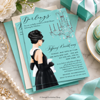 Breakfast at Tiffany’s Bridal Shower Invitation | Black Hair Editable Template