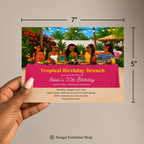 Tropical Birthday Brunch Table Invitation - African American | Editable Template