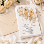 Wifey for Lifey High Heels Floral Bridal Shower Invitation |  Editable Template