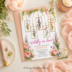 Wildly in Love Hanging Frames Wildflower Invitation |  Editable Template