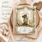 Boho Woodland First Birthday Welcome Sign |  Editable Template