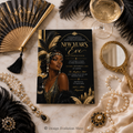 Art Deco New Years Eve Invitation | 1920s Harlem Nights Theme Invite | Editable Template