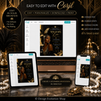 Art Deco New Years Eve Invitation | 1920s Harlem Nights Theme Invite | Editable Template