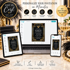 Roaring 20s Birthday Invitation | Art Deco Party Invite | Editable Template