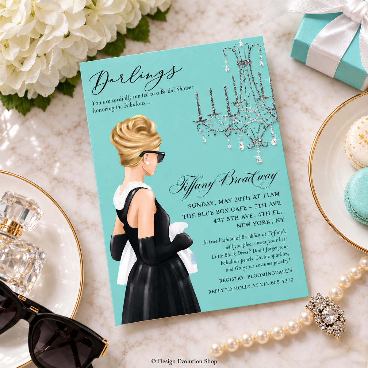 Breakfast at Tiffany’s Bridal Shower Invitation Blonde | Editable Template