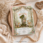 Woodland Boho First Birthday Invitation |  Editable Template