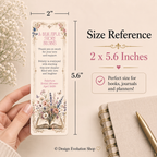 Floral Book Themed Bridal Shower Bookmark Editable Template