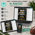 Bruh Don't Fumble the Invite Chalk Birthday Invitation |  Editable Template