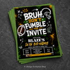 Bruh Don't Fumble the Invite Chalk Birthday Invitation |  Editable Template