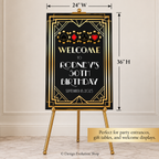 Casino Birthday Welcome Sign | Las Vegas Art Deco Birthday Party Sign | Editable Casino Royale Welcome Sign | 24 x 36 Editable Sign