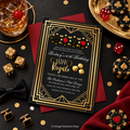 Casino Royale Birthday Invitation | Black & Gold Casino Party Invite | Editable Template