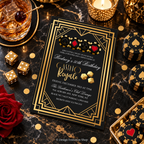 Casino Royale Birthday Invitation | Black & Gold Casino Party Invite | Editable Template