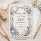 Let's Toast on the Coast Beach Invitation Editable Template
