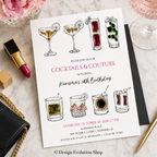 Cocktails and Couture Invitation |  Editable Template