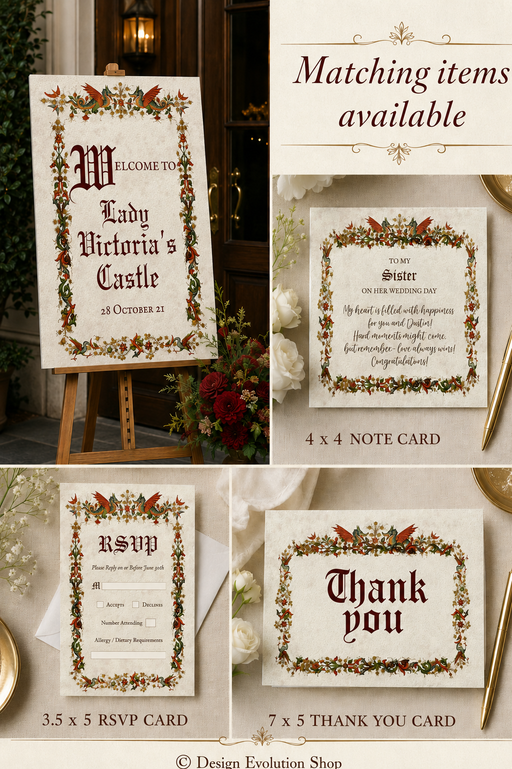 Medieval Female Knight Birthday Invitation | Editable Template
