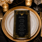 Art Deco Menu | Great Gatsby Dinner Menu | Editable Template