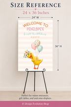 Little Duckling Girl Birthday Welcome Sign Editable Template | 24 x 36 Editable Sign