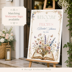 Floral Book Themed Bridal Shower Invitation Editable Template