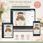 Fresh Off the Market Bridal Shower Invitation | Vintage Flower Cart Editable Template