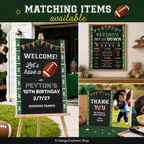Football 1st Birthday Invitation: Chalkboard Sports Theme Editable Template